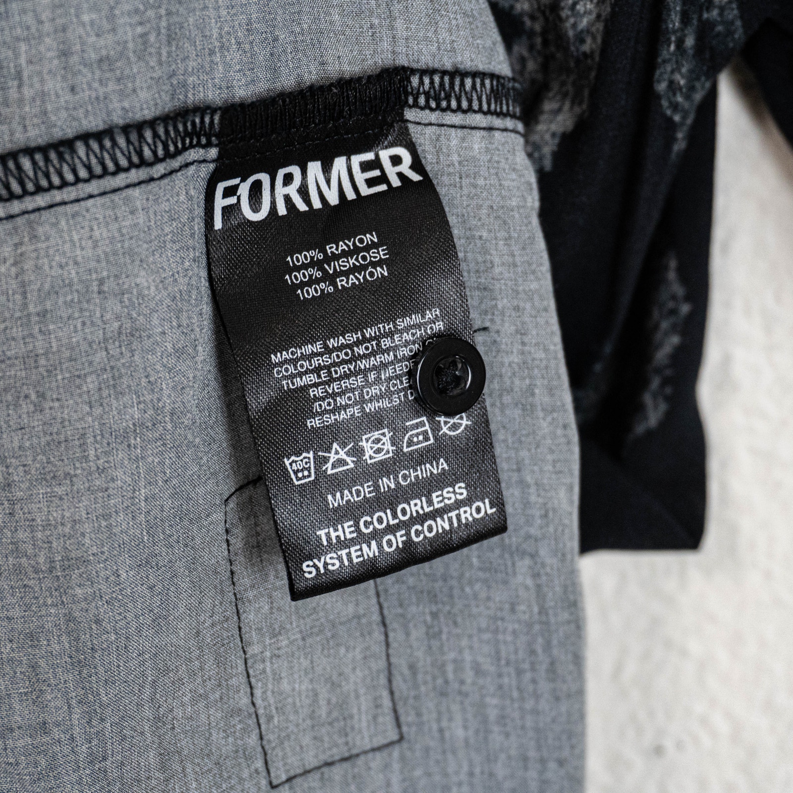 Former Merchandise Menace Ss Shirt Camp Collar In Black Sz L — image 6 of 8